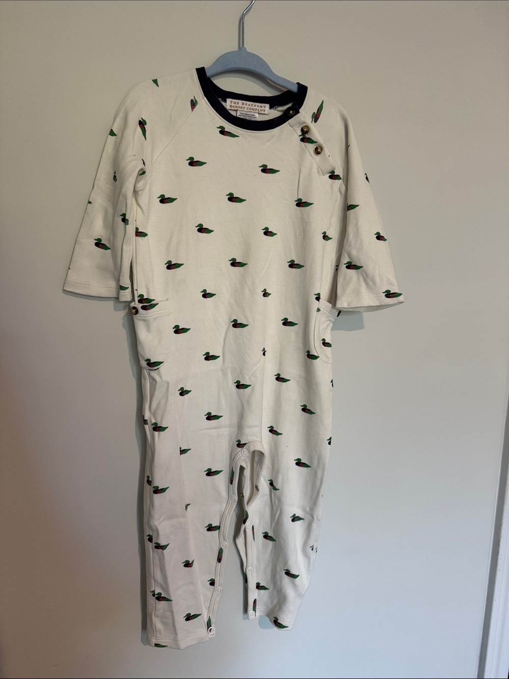 The Beaufort Bonnet Company White Duck-Print Quack Quacks Rayburn Romper